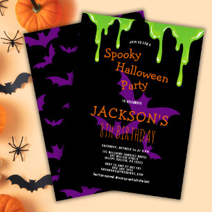 Kids Spooky Halloween Birthday Party Invitation