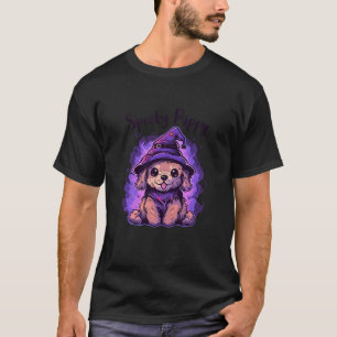 Kids Spooky Puppy Halloween Cute Dog in Purple Wit T-Shirt