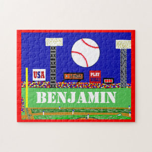 Kids Sports Baseball Puzzle Personalised Gift