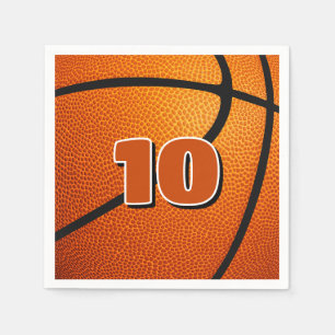kids sports birthday party basketball napkin