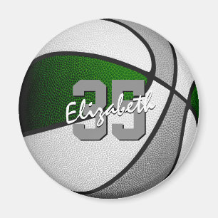 kids sports green grey team colours basketball magnet