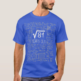 Kids Square Root 81 Birthday Designs Gifts For Mat T-Shirt