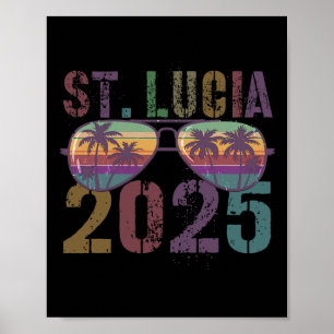 Kids St Lucia 2025 Trip Cruise Vacation Matching F Poster
