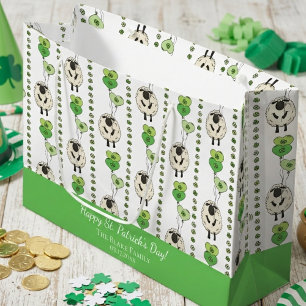 Kids St. Patrick’s Day Sheep & Shamrocks Pattern Large Gift Bag