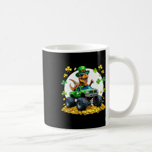 Kids St Patricks Day 2026 - Dinosaur Riding Monste Coffee Mug