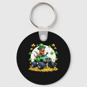 Kids St Patricks Day 2026 - Dinosaur Riding Monste Key Ring
