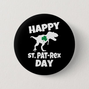 Kids St Patricks Day Dinosaur T-rex Funny Toddler 6 Cm Round Badge