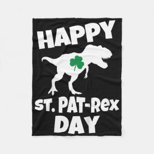 Kids St Patricks Day Dinosaur T-rex Funny Toddler  Fleece Blanket