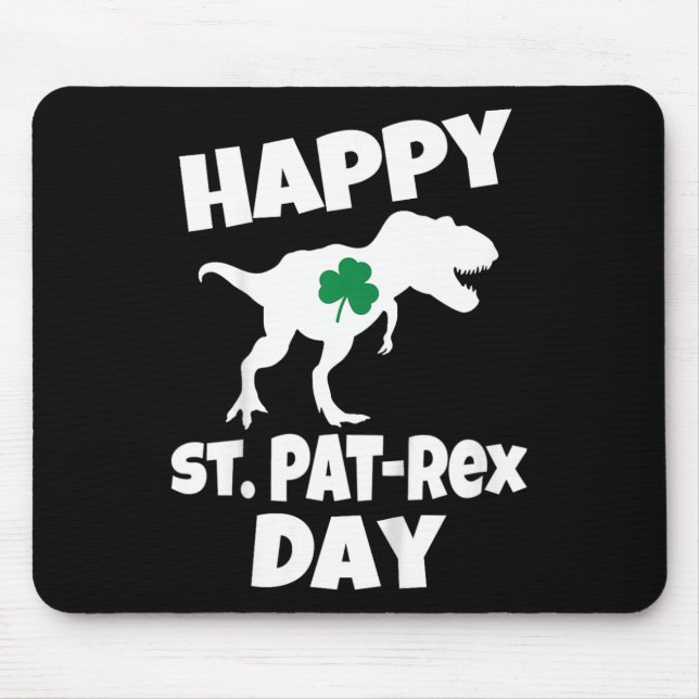 Kids St Patricks Day Dinosaur T-rex Funny Toddler  Mouse Pad (Front)