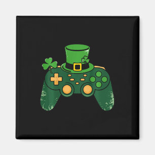 Kids St Patricks Day Gamer Gaming Controller Clove Magnet