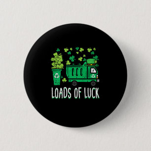 Kids St Patricks Day Garbage Truck Load Of Luck To 6 Cm Round Badge