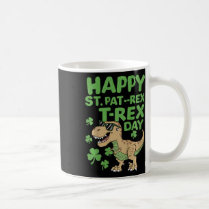 Kids St Patricks Day Happy St Pat T Rex Day Dino T Coffee Mug