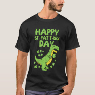 Kids St Patricks Day Happy St Pat Trex Day Dino B T-Shirt