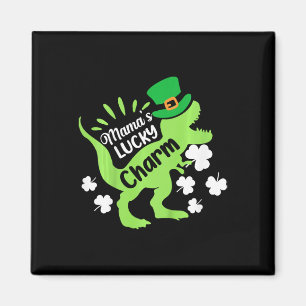 Kids St Patricks Day Mamas Lucky Charm Dinosaur Ir Magnet