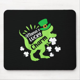 Kids St Patricks Day Mamas Lucky Charm Dinosaur Ir Mouse Pad