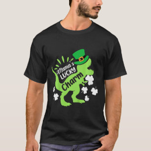 Kids St Patricks Day Mamas Lucky Charm Dinosaur Ir T-Shirt