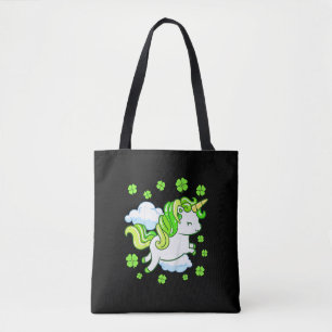 Kids St Patricks Day Unicorn Girls Toddler Shamroc Tote Bag