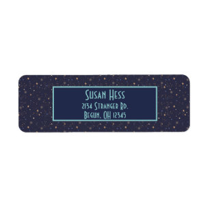 Kids Starry Night Sky Stars in Space Multicolor Return Address Label