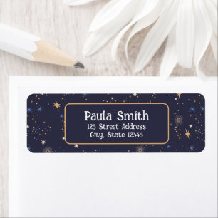 Kids Starry Night Sky Stars Return Address Return Address Label