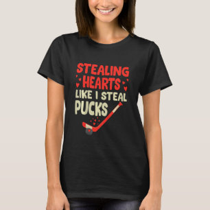 Kids Stealing Heart Like I Steal Pucks Valentines T-Shirt