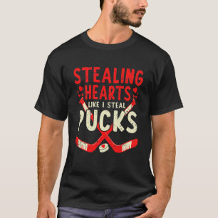 Kids Stealing Heart Like I Steal Pucks Valentines T-Shirt