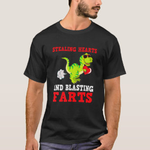Kids Stealing Hearts And Blasting Farts T Rex Cute T-Shirt