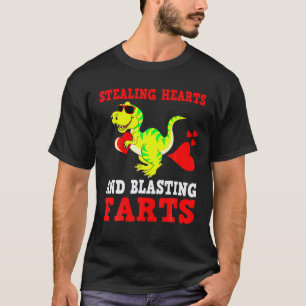 Kids Stealing Hearts And Blasting Farts T Rex Cute T-Shirt