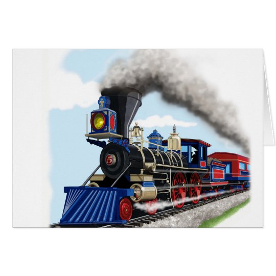 kids steam train card
