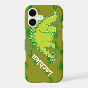 Kids stegosaurus green custom name