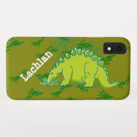 Kids stegosaurus green custom name
