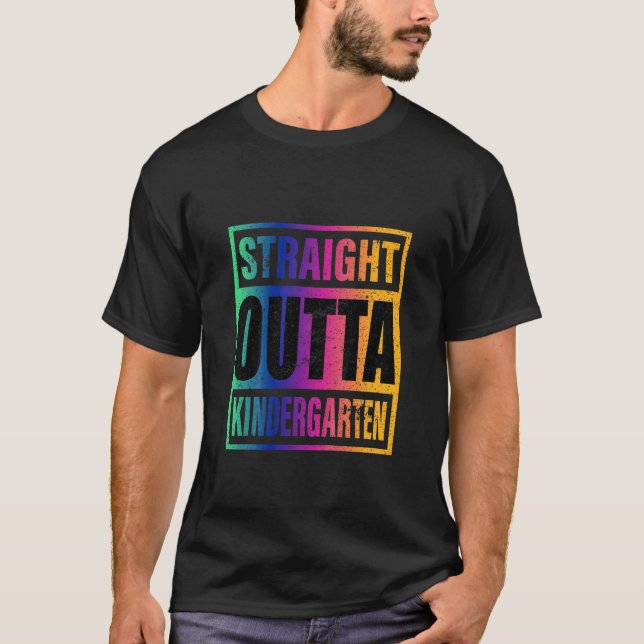 Kids Straight Outta Kindergarten Class Of 2021 Fun T-Shirt (Front)