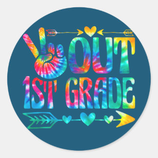 Kids Student Graduation Out 1st Grade Last Day Of Classic Round Sticker