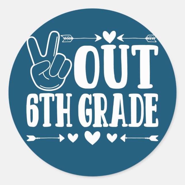 Kids Student Graduation Out 6th Grade Last Day Of Classic Round Sticker (Front)