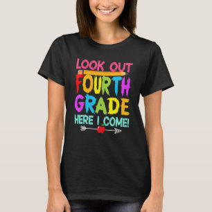 Kids Student Look Out Fourth Grade Here I Come  Cr T-Shirt