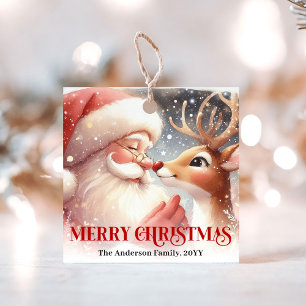 Kids Style Santa Rudolph Cute Christmas Gift Tags