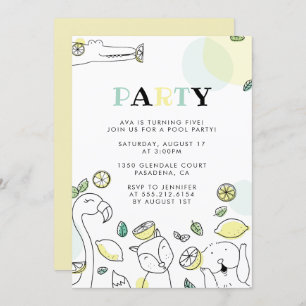 Kid's Summer Birthday Party Invitation