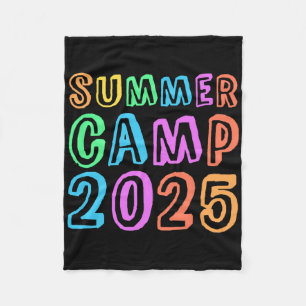 Kids Summer Camp 2025 Camping Director Crew Host C Fleece Blanket