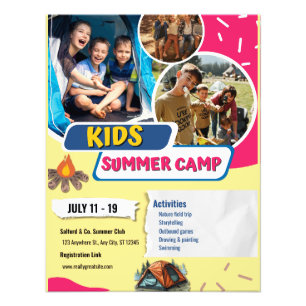 Kids Summer Camp Flyer, Kids Bootcamp Summer Photo Print
