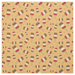 Kids Summer Ice Lolly Popsicle Print on Orange Fabric