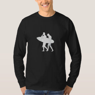 Kids Summer Surfing Beach Surfer Men With Surfboar T-Shirt