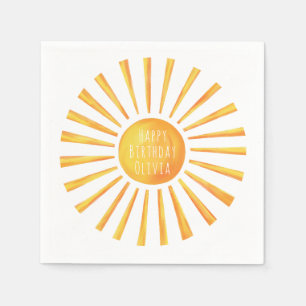Kids Sunshine Happy Birthday Napkin