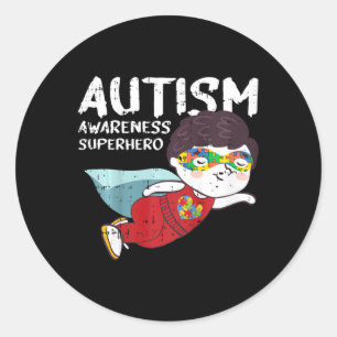 Kids Superhero Child Autism Awareness Gifts For Bo Classic Round Sticker