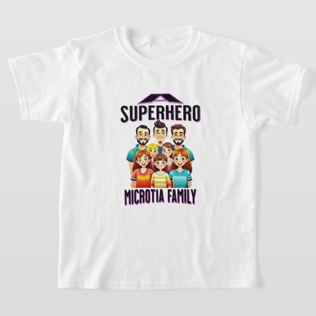  Kids Superhero Microtia  T-Shirt (Laydown)