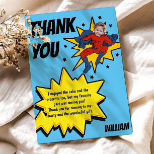 Kids Superhero Photo  Thank You Card