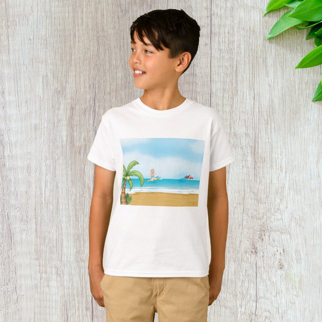 Kids Surfing Tropical Beach Fun Summer Ocean T-Shirt (Creator Uploaded)