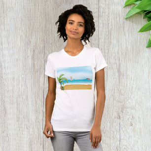 Kids Surfing Tropical Beach Fun Summer Ocean T-Shirt