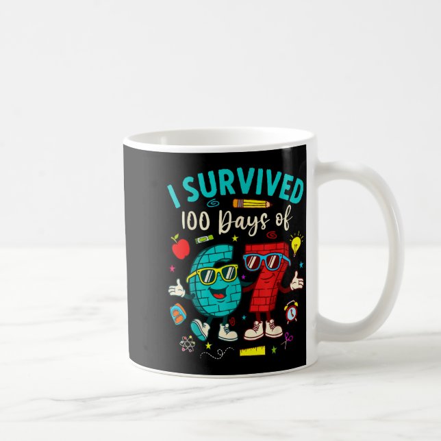Kids Survived 100 Days 67 100th Coffee Mug (Right)