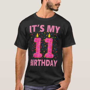Kids Sweet Doughnut It's My 11th Birthday Shirt 11
