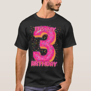 Kids Sweet Doughnut It's My 3rd Birthday 3 Yrs Ol T-Shirt