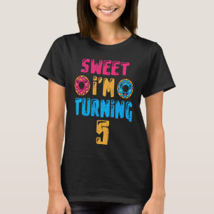 Kids Sweet I'm Turning 5 Happy 5th Birthday Doughn T-Shirt